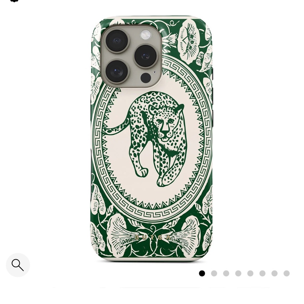 Burga Green and White Leopard iPhone 16 Pro Max Phone Case